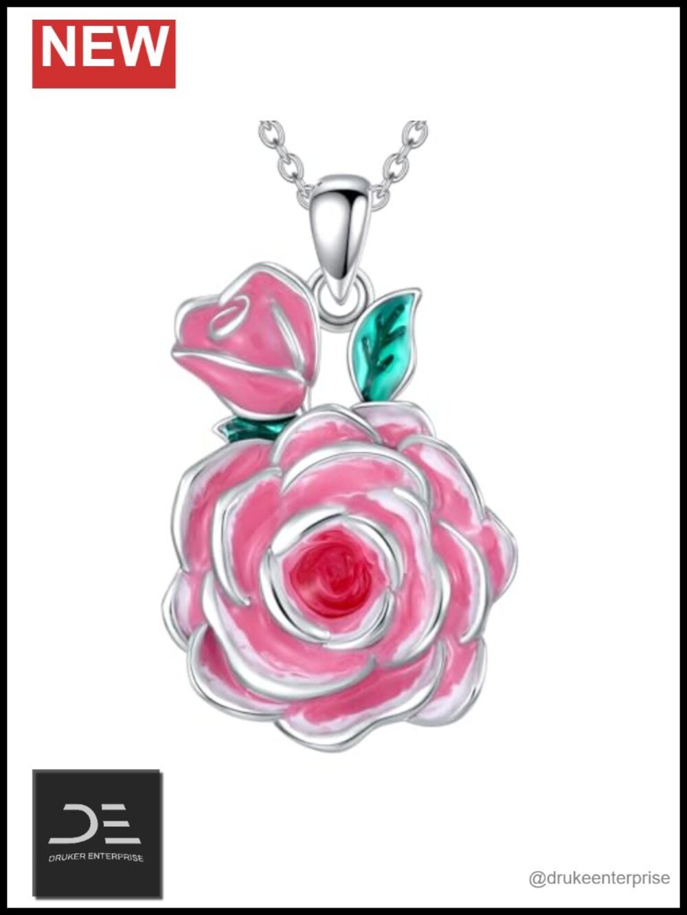 925 Sterling Silver Dainty Floral Pendant Necklace Women Gift